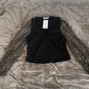 Black Holiday Sparkle Top